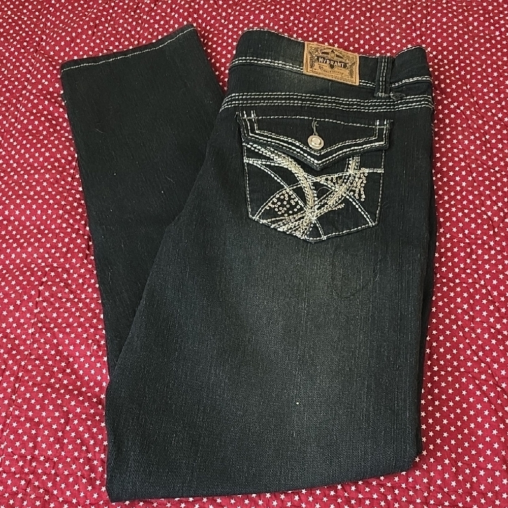 Hydrant Sleek Black Skinny Jeans with Modern Fit Size 16